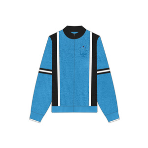 Nouveau Style ODM Cardigan femmes <span class=keywords><strong>pull</strong></span> côtelé Jacquard tricoté <span class=keywords><strong>pull</strong></span> <span class=keywords><strong>Sport</strong></span> à manches longues fermeture éclair hiver tricoté <span class=keywords><strong>pull</strong></span> - Product Image 3