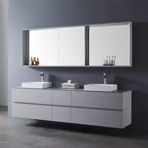 2024 custom luxury counter top set ready made mirror small wood wall mounted modern sink bathroom cabinet vanity