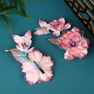 2024 New Original Design Handmade Purple High-End Exquisite <b>Hair</b> <b>Accessory</b> with Hot-Press Floral Design, Hanfu Headwear - Product Image 3