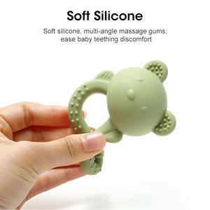 Nuevo DISEÑO DE mordedor de oso de silicona sin BPA, sonajero masticable de animales de dibujos animados para bebés de 0 a 6 meses, juguete calmante para la dentición - Product Image 5