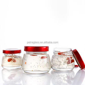 عينة مجانية شفافة مستديرة-زجاجات عش الطيور فارغة عسل الكافيار برطمانات زجاجية صغيرة مع ، - Product Image 5