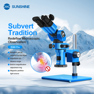 Microscope Trinocular SUNSHINE R360 Pro avec Grossissement de 0,7-5,8X, Bague de Réglage et Angle d'Écart Oculaire Ajustable pour Outils de Réparation - Product Image 2