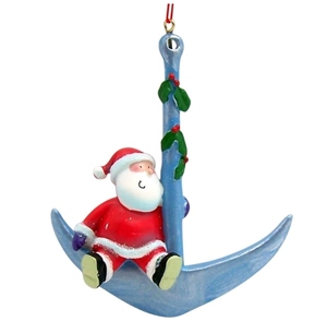 Hochwertige Harz-Dekoration: Maßgefertigter Strand-Weihnachtsmann in Ankerform, Handgeschnitztes Kunsthandwerk - Product Image 2