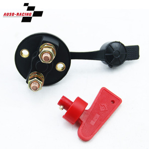 Interrupteur de coupure de courant double pôle Auso-Racing 12V 24V pour modification automobile avec poignée rouge - Product Image 1