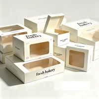 Boîte d'emballage personnalisée en feuille pour gâteaux, friandises, biscuits, avec fenêtre, étanche et gaufrée, fabriquée en Chine