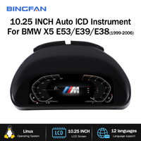 10.25 Inch Car Carplay Instrument Cluster Linux LCD Digital Display Speedometer Kompatibel untuk BMW X5 E53/ E391999-2006