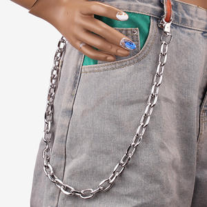 Cadena de cintura de metal minimalista y elegante, cadena de pantalones de acero inoxidable estilo hip hop, joyería para jóvenes, accesorios de moda. - Product Image 1