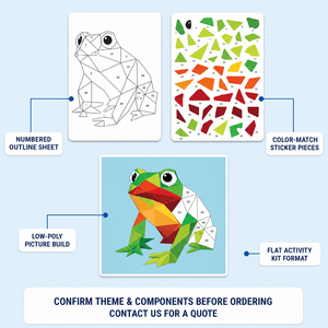 Kit Artistico Numerato con Adesivi Low Poly per Attività Bambini - Assortimento - Product Image 2