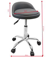 Tabouret de salon professionnel OEM personnalisé en PU, couleur réglable, hauteur ajustable, avec roulettes et dossier, pour usage en bureau ou en salon de coiffure