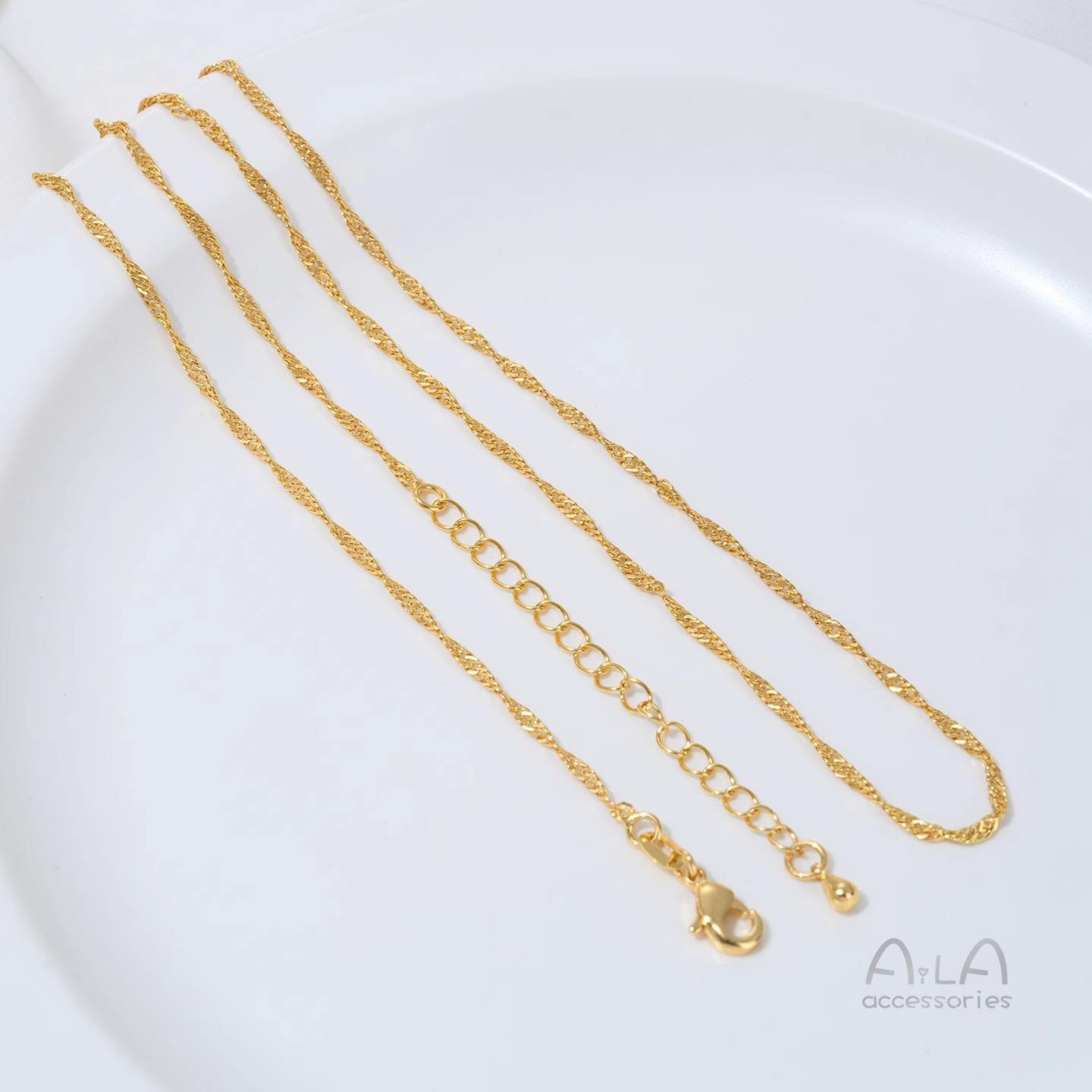 Collier ras du cou chaîne vague d'eau L364-4