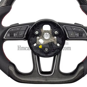 Cuero perforado de fibra de carbono mejorado de mano de obra fina de alta calidad para volante Audi S3 8V S4 S5 B9 RS3 RS4 RS5 - Product Image 6