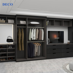 Ultimi Armadi di Lusso con Ante a Battente, Design Modulare, Mobile Contenitore, Mobile <span class=keywords><strong>TV</strong></span> Moderno in Legno con Ante Scorrevoli e <span class=keywords><strong>TV</strong></span> Integrata - Product Image 5