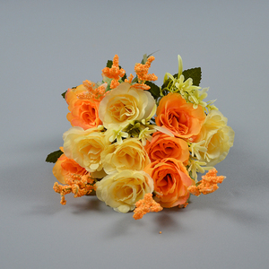 Chất Lượng Cao Trang Trí Đám Cưới Nhân Tạo Hoa Lụa Mô Phỏng Hoa 10 Hạnh Phúc Bó Hoa Hồng Đỏ - Product Image 4