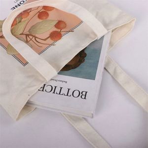 Sac fourre-tout en toile de coton réutilisable, grand format, vierge, pas cher, pour publicité, avec logo personnalisé imprimé, 2 poignées, vente en gros - Product Image 4