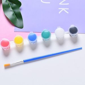 Workpro — jeu de 6 peintures acryliques, 3ml, 6 couleurs, pot avec brosse pour dessiner - Product Image 3
