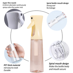 <b>200ml</b>/300ml PET Mist Spray <b>Bottle</b> with Pump Sprayer for Salon Barber Hair-Fine Mist Continuous Spray - Product Image 4