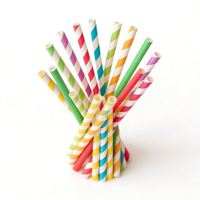 Pailles en papier biodégradables personnalisées de qualité alimentaire pour anniversaire, outil de boisson imprimé sur mesure, pailles en papier pour fête