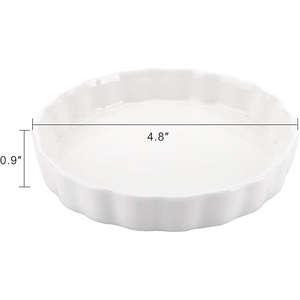 Commercio all'ingrosso della fabbrica bianco rotondo 4/5/6/7/9/11 pollici in ceramica bakeware ramekin set antipasto pizza dessert teglie - Product Image 6
