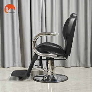 Chaise de styliste moderne noire, mobilier de salon de coiffure, professionnel, 360 °   Chaises de salon pivotantes <span class=keywords><strong>pour</strong></span> hommes, salon de coiffure - Product Image 2