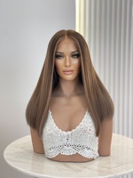Perruque juive à nœuds simples, faite à la main, avec dessus en dentelle, cheveux humains vierges européens bruts 100% alignés sur les cuticules, lisses, sans colle, pour femmes