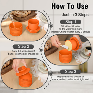 Hot Sale European Design Ceramic Silicone Butter Dish with Lid Eco-Friendly Home <b>Kitchen</b> <b>Accessory</b> Includes Butter Knife - Product Image 6