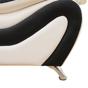 Best Selling Modern 1 2 3-Seater <b>Living</b> <b>Room</b> <b>Sofa</b> Loveseat Set & Chair in Black Faux Leather White Gray for Apartments Hotels - Product Image 5