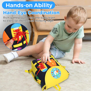 Gioco Educativo per lo Sviluppo delle Abilità Motorie Fini, Labirinto Sensoriale, Tavola delle Attività, Zaino per Bambini Autistici - Product Image 3