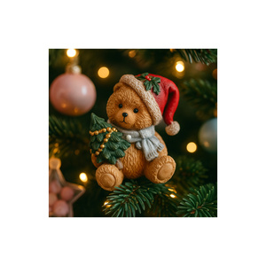 Cute Holiday Polyurethane <b>Teddy</b> Bear Figure Perfect For Adding Fun Christmas Spirit To Your Home Decoration - Product Image 1