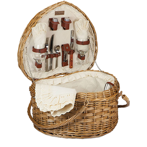 Cesta de Mimbre de Ratán Natural Tejida a Mano, Duradera, Ecológica, Multifuncional, en Forma de Corazón, para Picnic y Almacenamiento de Alimentos en el Hogar - Product Image 1