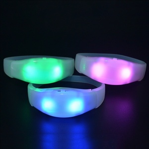 <span class=keywords><strong>Bracelet</strong></span> LED coloré à commande vocale, en ABS+LED, étanche, largeur de bande 16 mm, style tendance, pour festival de musique - Product Image 5