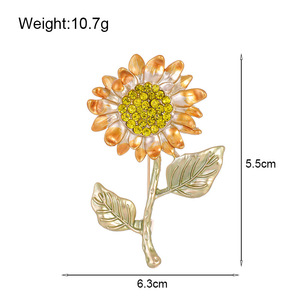 DAIHE XZ-087 Atteindre <span class=keywords><strong>le</strong></span> premier prix grandir <span class=keywords><strong>vers</strong></span> <span class=keywords><strong>le</strong></span> <span class=keywords><strong>soleil</strong></span> rétro Van Gogh Tournesol broche sentiment épinglette. - Product Image 5
