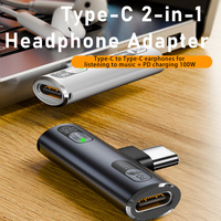 PD100W Aluminiumlegierung Kurzschluss-Schutz 2-in-1 Audio & Daten USB-C zu USB Adapter für Kopfhörer & Laptops