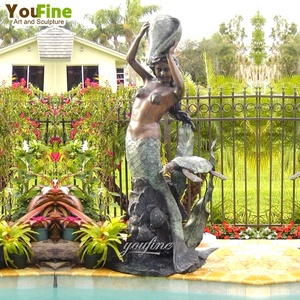 Outdoor Garden Park Decor Life Size <strong>Bronze</strong> <strong>Mermaid</strong> <strong>Statue</strong> Sculpture - Product Image 2