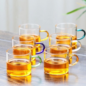 Set di 6 <span class=keywords><strong>Tazze</strong></span> Personalizzate <span class=keywords><strong>da</strong></span> 100ml, Piccole <span class=keywords><strong>Tazze</strong></span> <span class=keywords><strong>da</strong></span> Tè <span class=keywords><strong>Trasparenti</strong></span> con Manico Colorato, Tazzine <span class=keywords><strong>da</strong></span> Caffè e Acqua in Vetro - Product Image 6