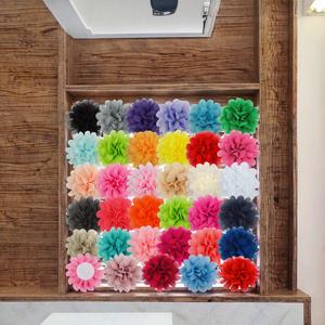 Fleurs en Chiffon de 10 cm, Nœuds et Pinces à Cheveux Tendance pour Enfants Filles, Accessoires de Coiffure Bandeaux - Product Image 3