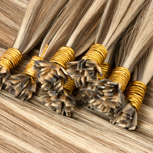 13A Double Drawn <strong>Highlight</strong> Color Russian Flat Tip Keratin <strong>Hair</strong> Extensions Cuticle Aligend Keratin Bond <strong>Hair</strong> Extensions - Product Image 6