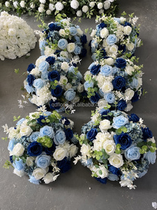 J24, venta al por mayor, Bola de flores blancas artificiales, <span class=keywords><strong>centro</strong></span> de mesa de boda, Bola de flores rosas de seda, pieza central para decoración de mesa de boda - Product Image 5