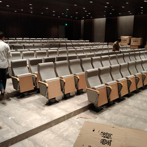 Silla Moderna de Auditorio con una Sola Base y Tablero de Escritura, Silla Multifuncional para Escuelas, Teatros, Iglesias, Tapizada en Tela - Product Image 5