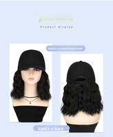 Perruque Bob Courte Ondulée UMS Fashion avec Chapeau - Perruque Synthétique 2-en-1 Couleur Personnalisée Logo Personnalisé Style Européen Américain Vente en Gros
