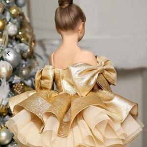 Robe de princesse de luxe pour enfants, <span class=keywords><strong>grande</strong></span> robe de soirée à volants en satin, sans manches, multi-couches, <span class=keywords><strong>tutu</strong></span> moelleux, robe de fête d'anniversaire pour fille, robes à fleurs - Product Image 4