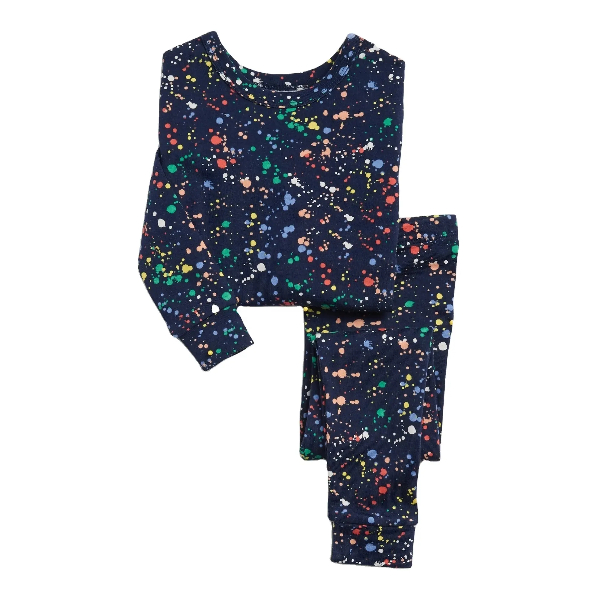Paint splash graphic kids sleepwear Boys Clothing Sets Cotton OEM Customized 2-14 yrs Children pajama set