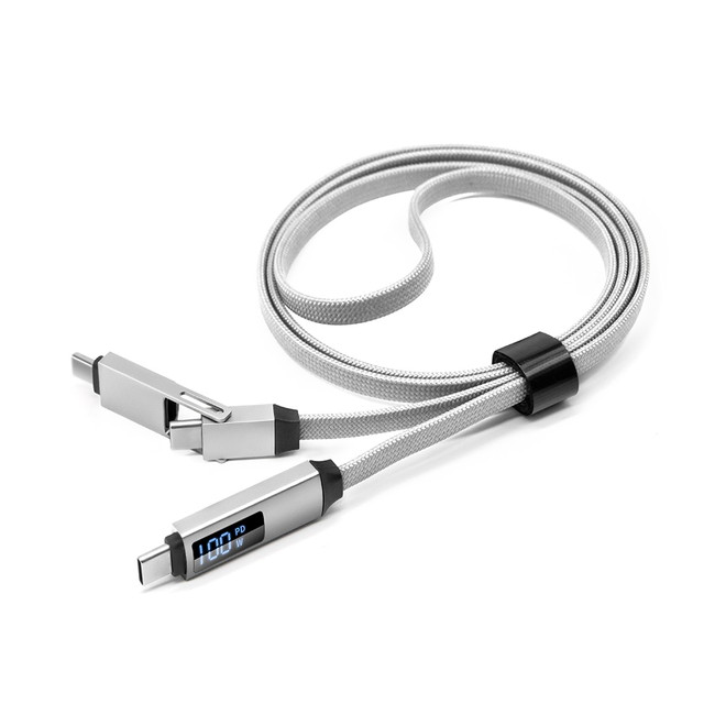 Durable Nylon Braided PD 100W 3A C Type Cable Fast Charge 3 in 1 Type c Charger for Iphones 15 Pro Max