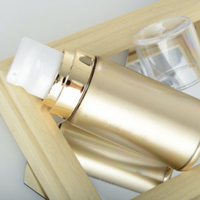 Flacon et pot cosmétiques en acrylique doré électrolytique pour lotion et crème, avec impression sérigraphique