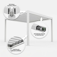 Kit de pergola motorisée en aluminium préfabriqué Tingmeihaoting pour projet de jardin DIY
