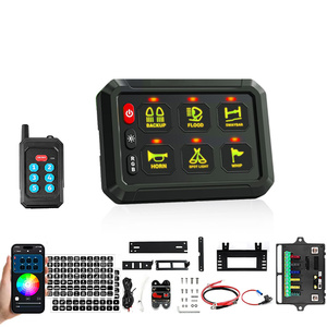 Interrupteur à bascule pour voiture en vente, 12v, télécommande APP, interrupteur à bouton poussoir 6 gang, kits de panneaux pour marine, SUV, ATV, UTV, camion 4x4 - Product Image 1