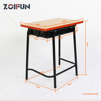 Bureaux individuels universitaires pour étudiants, table d'examen, bureau d'enseignant pour écoles et salles de classe, mobilier scolaire