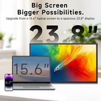 Monitor Portátil con Pantalla Táctil IPS de 23.8 Pulgadas, 1080P, 120Hz, FHD, 100% SRGB, USB-C, Pantalla Externa, Altavoz, Soporte, Montaje VESA, para Juegos