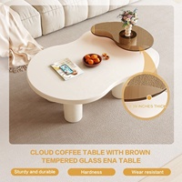 Ensemble de table basse ronde blanche pour salon moderne table basse de luxe avec dessus en verre table basse de luxe en bois pour le salon
