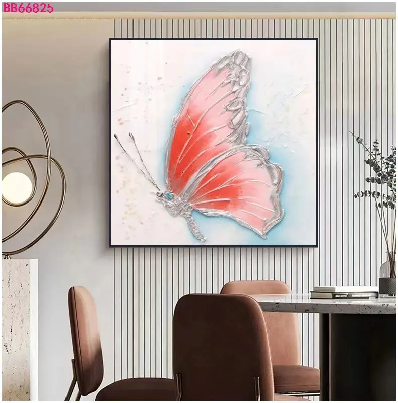 Mariposa Pequeña Pintura Arte de la pared Decoración de la pared Pintura al óleo original 5x5 en