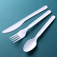 Couteaux, fourchettes et cuillères jetables en amidon de maïs, biodégradables, écologiques, vaisselle de camping pour emballages à emporter